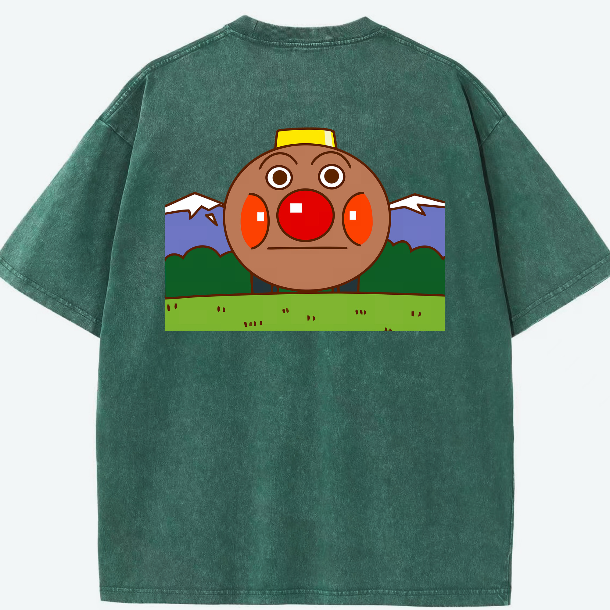 （画像用） アンパンマン Anpanman 綿100% ヴィンテージ風 半袖Tシャツ（背面プリント）
